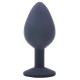 Medium Black Jewelled Silicone Butt Plug